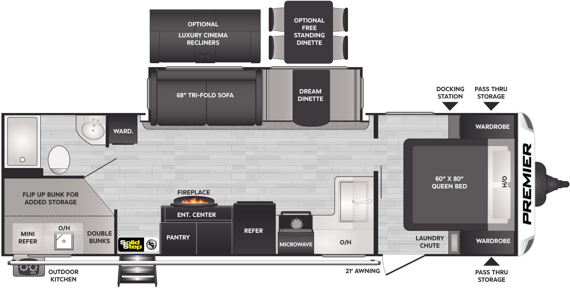 2022 KEYSTONE PREMIER 29BHPR, , floor-plans-day image number 0